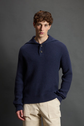 Sweater in Virgin Wool and Cashmere Blend by Todd Snyder Blue photo 1 | Woolrich