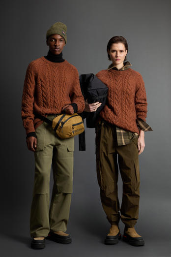 Crewneck Sweater in Wool and Cotton Blend by Todd Snyder Brown photo 1 | Woolrich