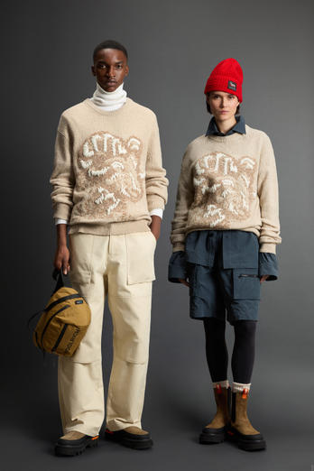Crewneck Wool-Blend Sweater with Jacquard Motif by Todd Snyder Beige photo 1 | Woolrich