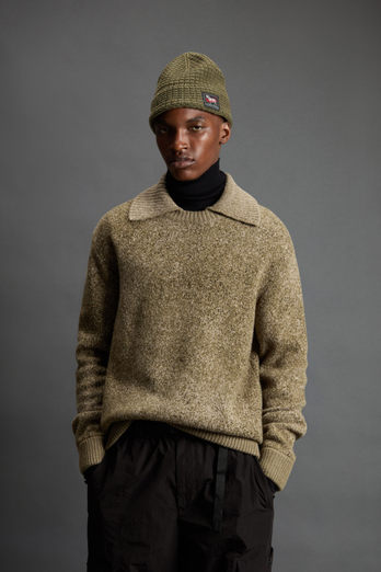 Sweater in Pure Virgin Wool with Jacquard Detailing by Todd Snyder Green photo 1 | Woolrich