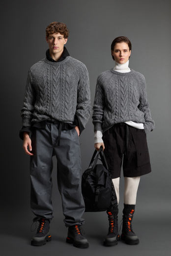Crewneck Sweater in Reflective Virgin Wool-Blend Mouliné by Todd Snyder Gray photo 1 | Woolrich