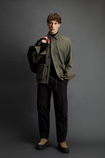 Overshirt in Cotton and Italian Wool Blend by Todd Snyder Gray photo 1 | Woolrich