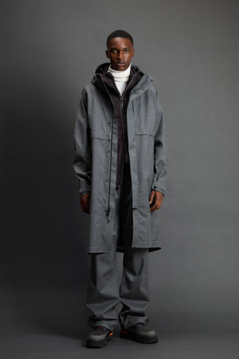 Hooded Coat in Italian Pure Virgin Wool by Todd Snyder Gray photo 1 | Woolrich