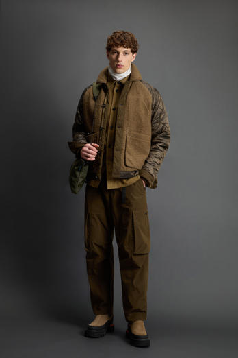 Hybrid Military Jacket in Cotton and Italian Wool Blend by Todd Snyder Brown photo 1 | Woolrich