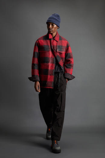 Overshirt in Italian Wool Blend with Checked Pattern by Todd Snyder Red photo 1 | Woolrich