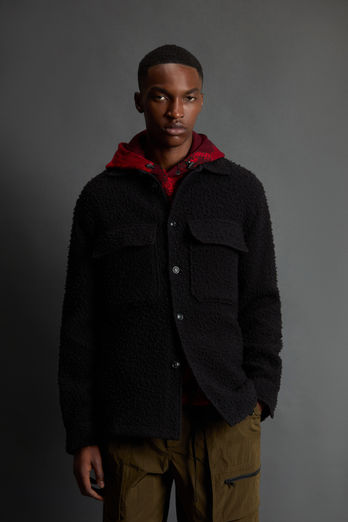 Overshirt in Italian Virgin Wool Blend from Casentino by Todd Snyder Black photo 1 | Woolrich