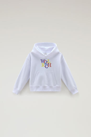 Girls' Pure Cotton Hoodie White photo 1 | Woolrich