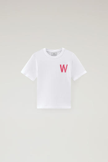 Boys' Pure Cotton T-Shirt with Print White photo 1 | Woolrich