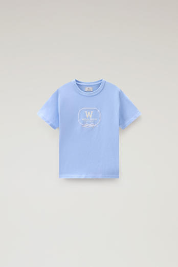 Boys' Pure Cotton T-Shirt with Graphic Print Blue photo 1 | Woolrich