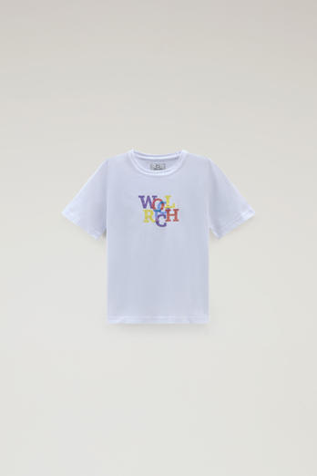 Boys' Pure Cotton T-Shirt with Graphic Print White photo 1 | Woolrich