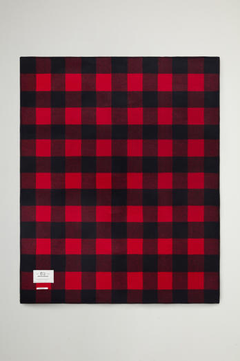 Double-Face Buffalo Check Blanket in Pure Wool Red photo 1 | Woolrich