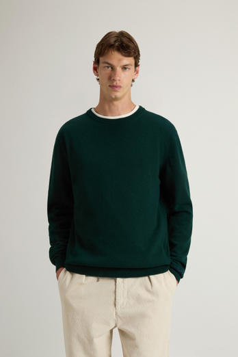 Pure Lambswool Crewneck Sweater Green photo 1 | Woolrich