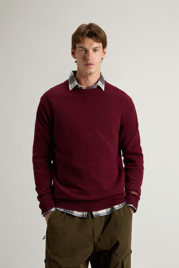 Pure Lambswool Crewneck Sweater Burgundy photo 1 | Woolrich