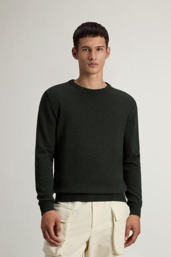 Pure Lambswool Crewneck Sweater Green photo 1 | Woolrich