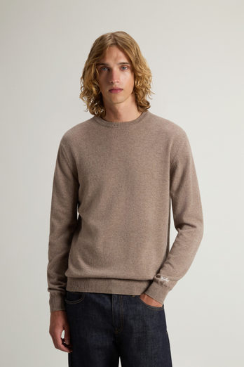 Pure Lambswool Crewneck Sweater Brown photo 1 | Woolrich