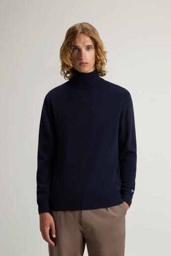 Pure Lambswool Turtleneck Sweater Blue photo 1 | Woolrich