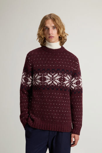 Fair Isle Sweater in Wool Blend Burgundy photo 1 | Woolrich