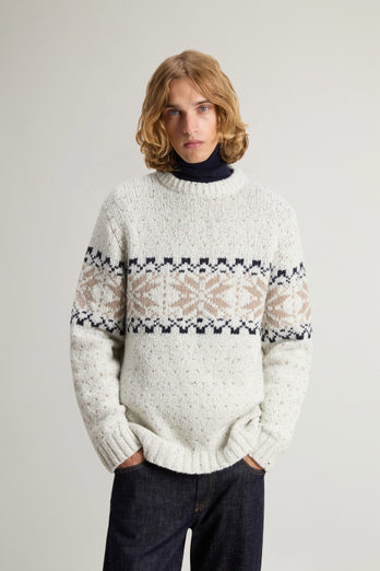 Fair Isle Sweater in Wool Blend White photo 1 | Woolrich