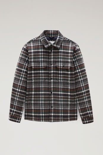 Alaskan Padded Check Overshirt in Recycled Italian Wool Blend Green photo 1 | Woolrich