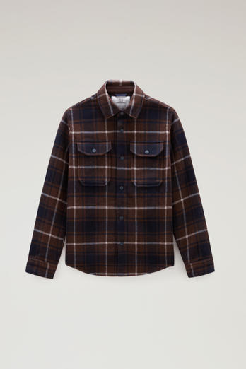 Alaskan Check Overshirt in Bonded Wool Blend Brown photo 1 | Woolrich
