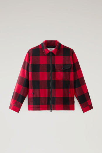 Overshirt in Recycled Italian Wool Blend with Sherpa Lining Red photo 1 | Woolrich