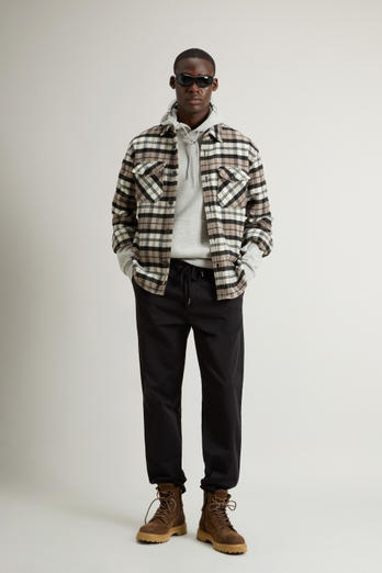 Wool-Blend Overshirt with Checked Pattern Brown photo 1 | Woolrich