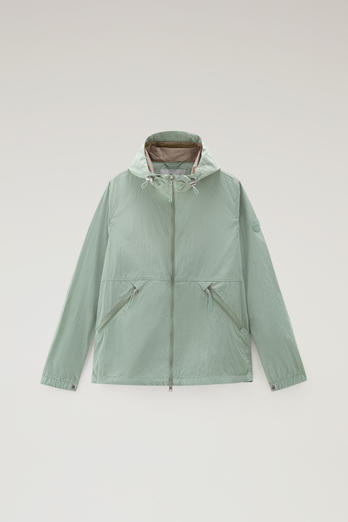 Hooded Crinkle Nylon Windbreaker Green photo 1 | Woolrich