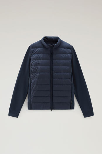 Sundance Hybrid Bomber Jacket in Microfibre and Cotton Knit Blue photo 1 | Woolrich