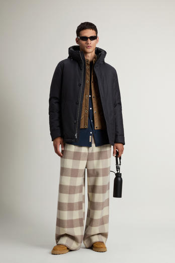 Short Parka in Wool-Silk Blend Black photo 1 | Woolrich