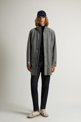 Yarn-Dyed Coat in Three-Layer Fabric with Hood Gray photo 1 | Woolrich