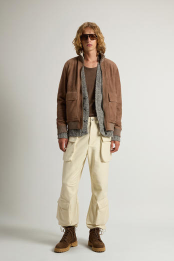 Double-Face Suede Bomber Jacket Brown photo 1 | Woolrich