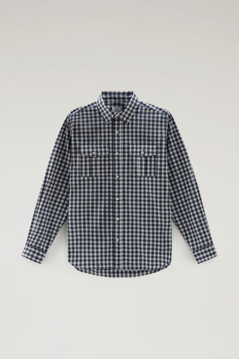 Pure Cotton Checked Shirt Blue photo 1 | Woolrich