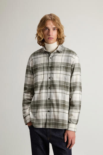 Pure Cotton Flannel Checked Shirt Green photo 1 | Woolrich