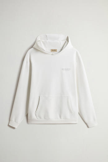 Hoodie in Pure Cotton with Macro Logo on the Back White photo 1 | Woolrich