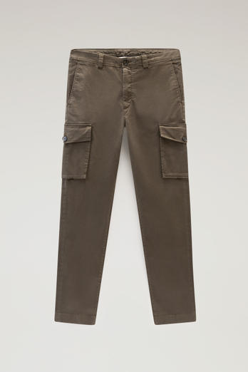 Garment-Dyed Cargo Pants in Stretch Cotton Twill Green photo 1 | Woolrich