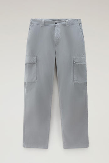 Garment-Dyed Cargo Pants in Pure Cotton Gabardine Gray photo 1 | Woolrich