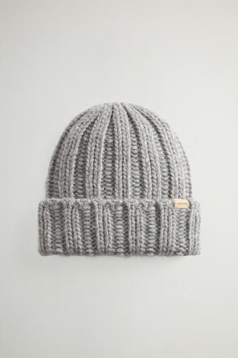 Ribbed beanie in wool and alpaca blend Gray photo 1 | Woolrich