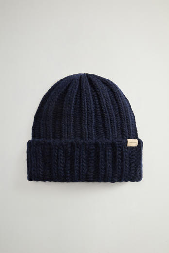 Ribbed beanie in wool and alpaca blend Blue photo 1 | Woolrich