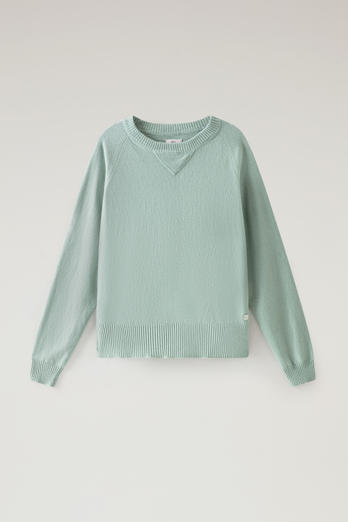 Crewneck Sweater in Wool Blend Green photo 1 | Woolrich