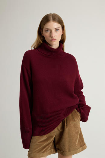 Pure Wool Turtleneck Sweater Burgundy photo 1 | Woolrich