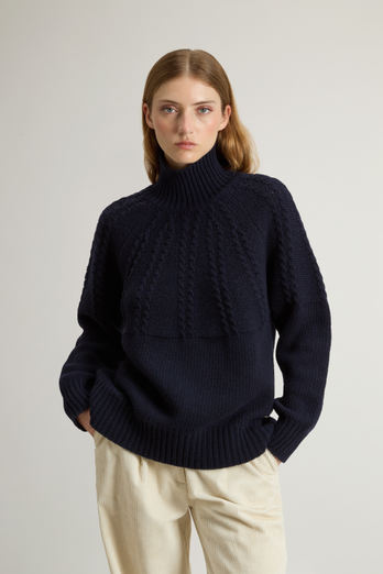 Wool-Blend Turtleneck Sweater Blue photo 1 | Woolrich