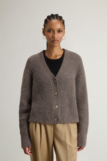 Garment-Dyed Cardigan in Alpaca and Wool Blend Gray photo 1 | Woolrich