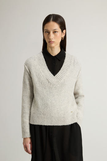 Sweater in Cotton, Alpaca and Wool Blend Gray photo 1 | Woolrich