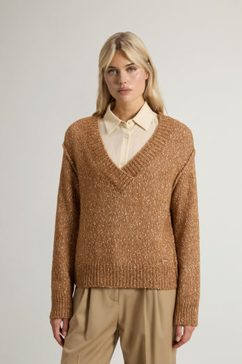 Sweater in Cotton, Alpaca and Wool Blend Beige photo 1 | Woolrich