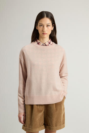 Crewneck Sweater in Virgin Wool and Cashmere Blend Pink photo 1 | Woolrich