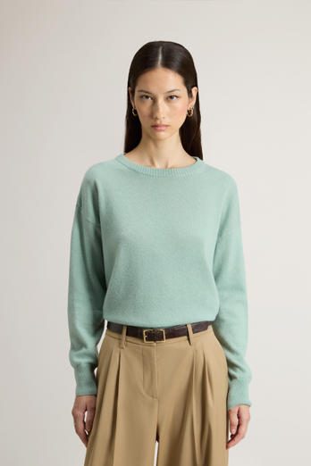 Crewneck Sweater in Virgin Wool and Cashmere Blend Green photo 1 | Woolrich