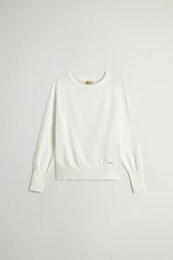 Crewneck Sweater in Cotton Blend White photo 1 | Woolrich
