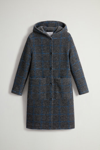Gentry Long Check Coat with Hood Gray photo 1 | Woolrich