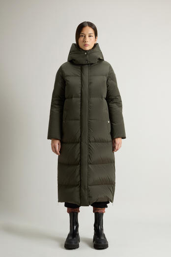 Aurora Long Parka in Stretch Nylon Green photo 1 | Woolrich
