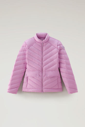Short Padded Jacket with Chevron Quilting Pink photo 1 | Woolrich